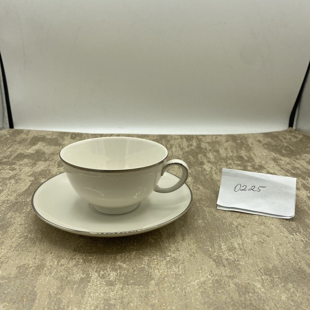Franciscan “Simplicity” Cup & Saucer White With Platinum Rim